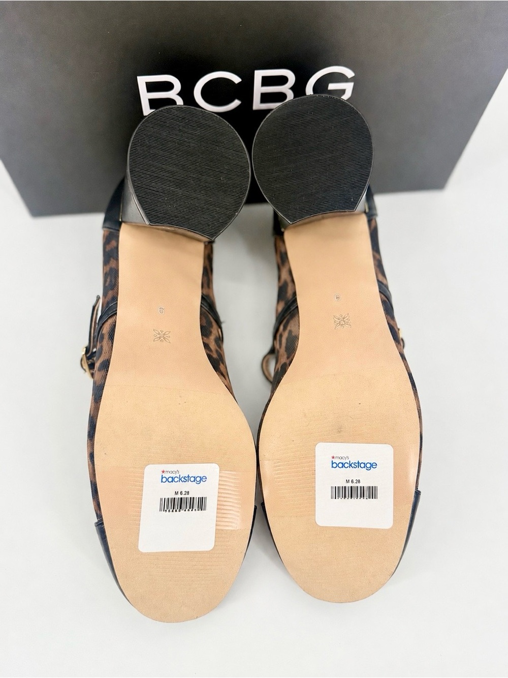 NWT BCBG Millie Cheetah Mesh Mary Jane Block Heel Pumps Size 8 or 9 - Picture 7 of 9